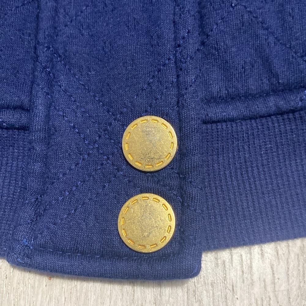 Anthro Allihop Navy Quilted Hooded Jacket - Picture 5 of 8